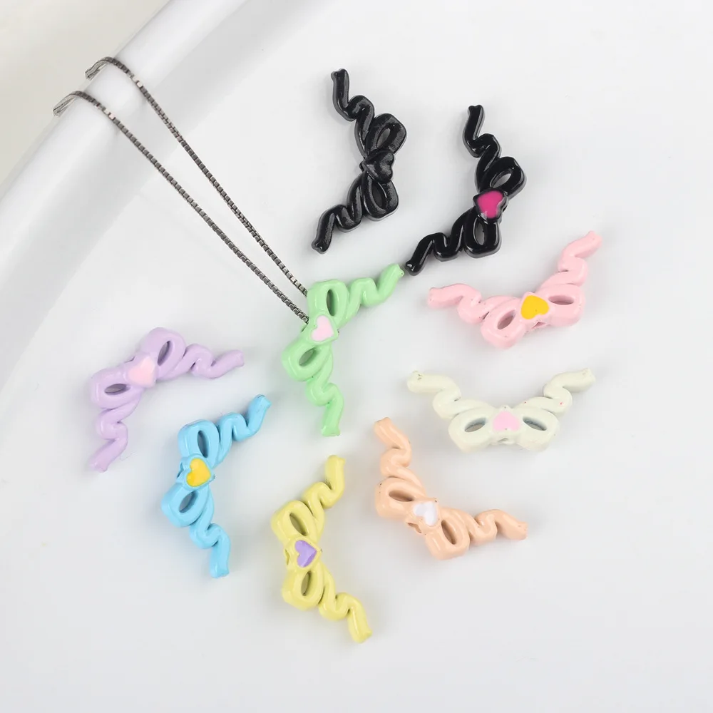 

10pcs/lot Simple Zinc Alloy Metal Spray Painted Colorful Butterfly Loose Beads For DIY Handmade Necklaces Jewelry Accessories