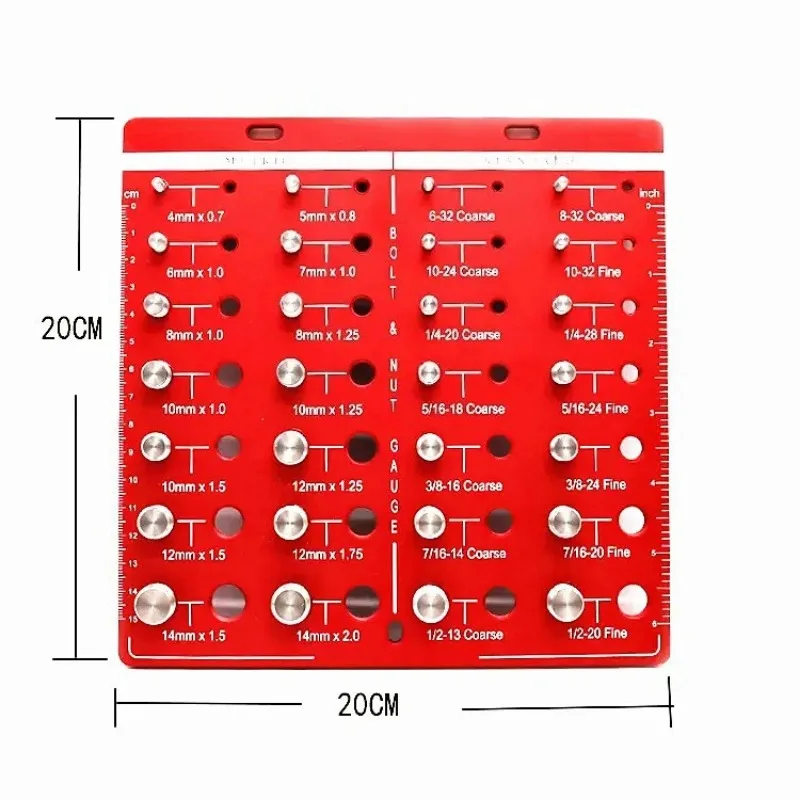 for Nut and Bolt Thread Checker 38 Holes Size Identifier Gauge Standard Metric Fastener Tool