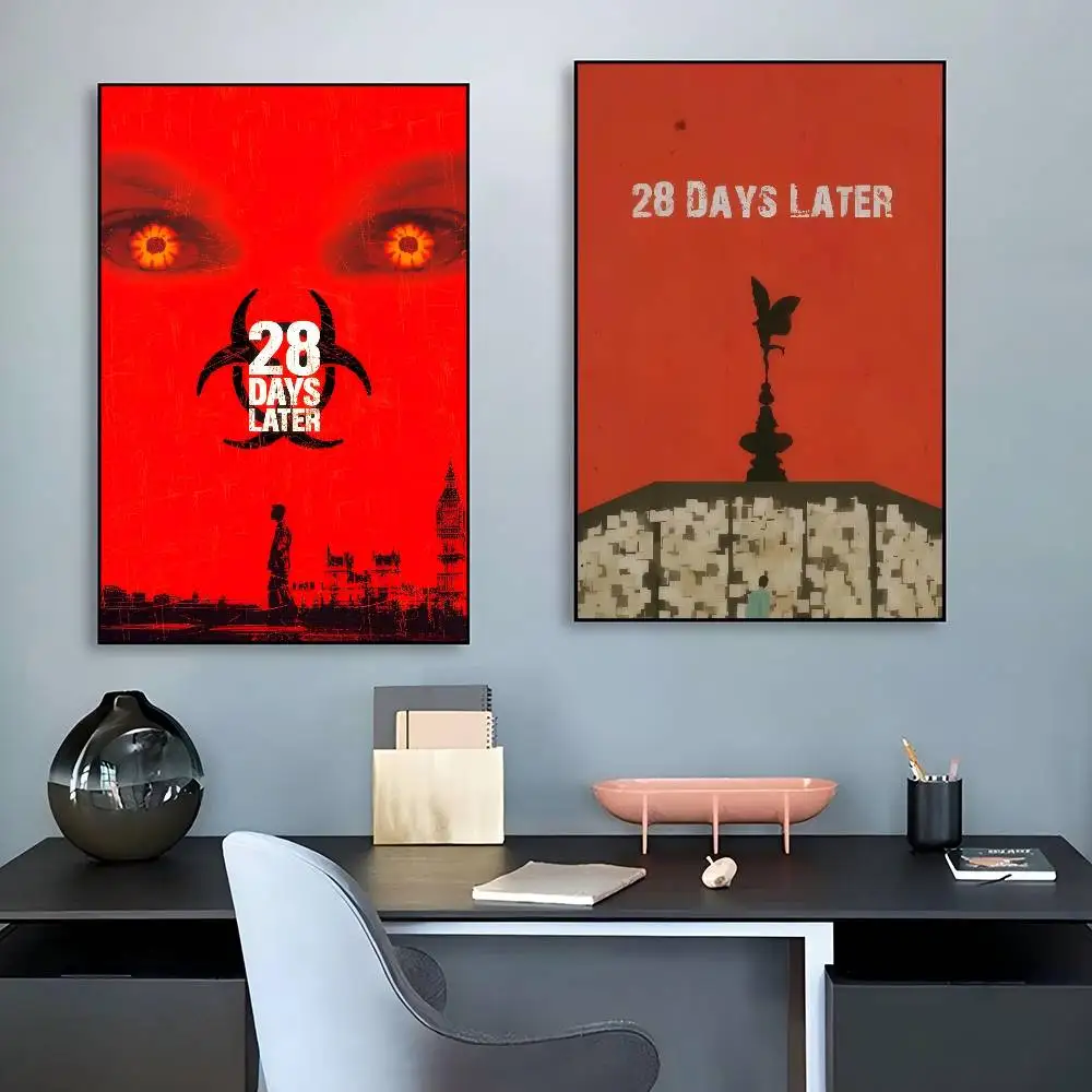Movie Trror 28 Days Later horror  Vintage Posters Sticky Whitepaper Prints Posters Artwork Posters Wall Stickers