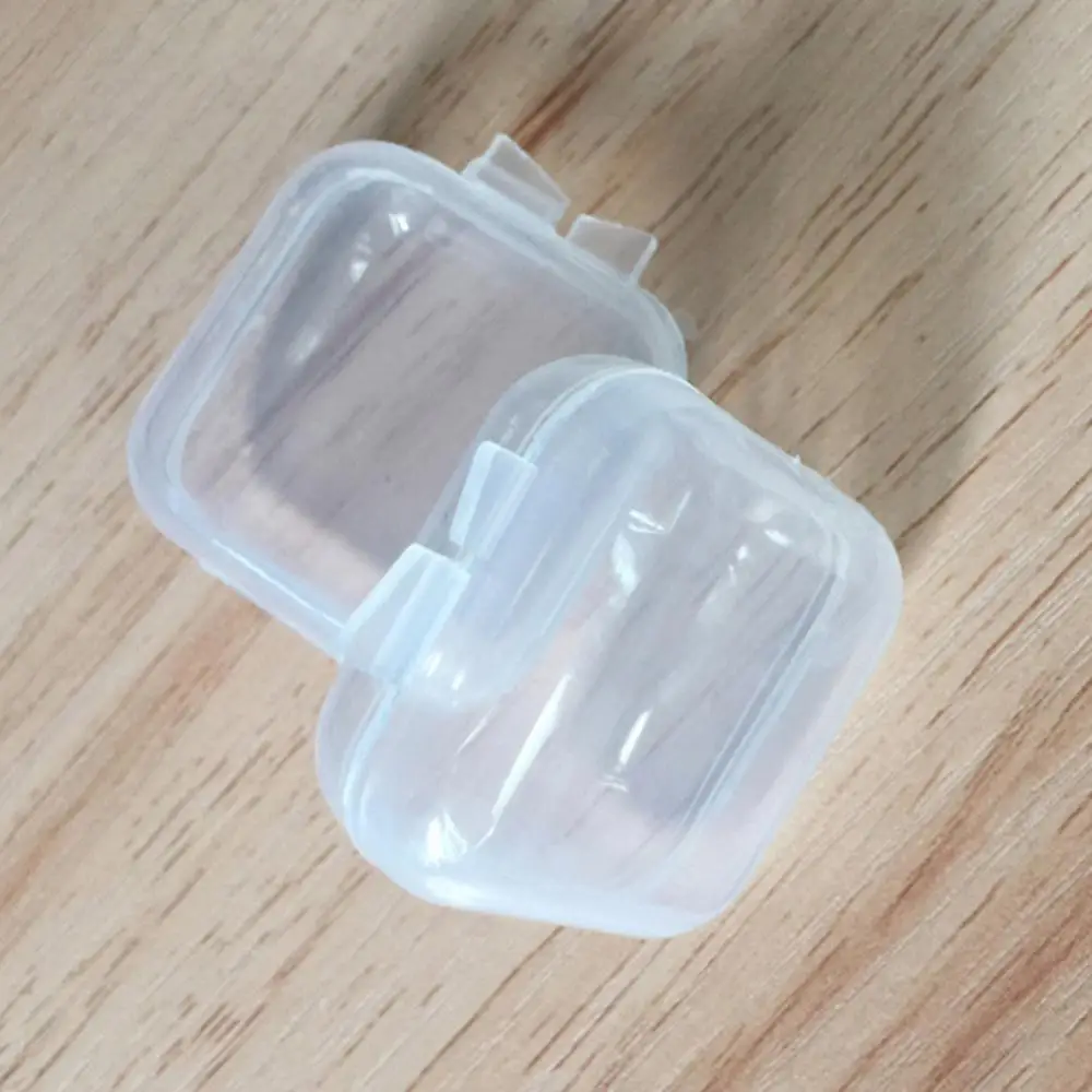 Mini caja de almacenamiento de plástico transparente, estuche de almacenamiento de joyas, cajas de acabado de anillos y pendientes, cajas de contenedores de almacenamiento de artículos pequeños