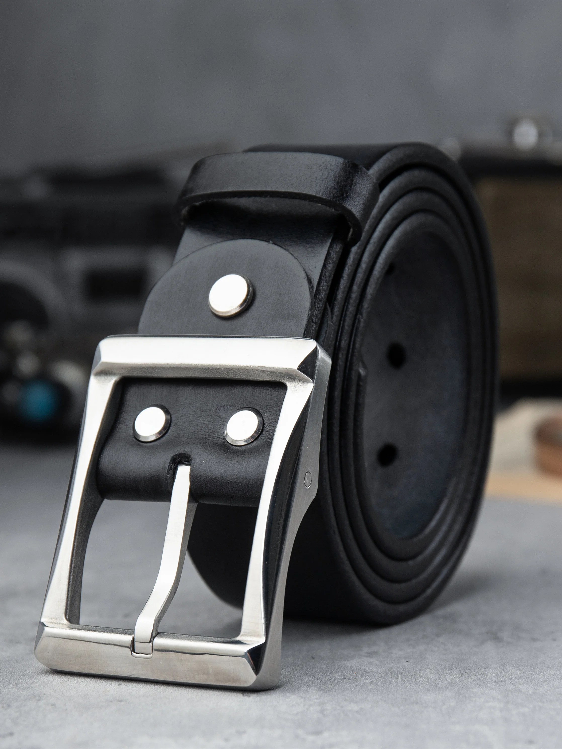 high-end-thiened-top-layer-cowhide-stainl-steel-bule-men's-belt-busin-casual-versatile-jeans-belt-genuine-leather-belt