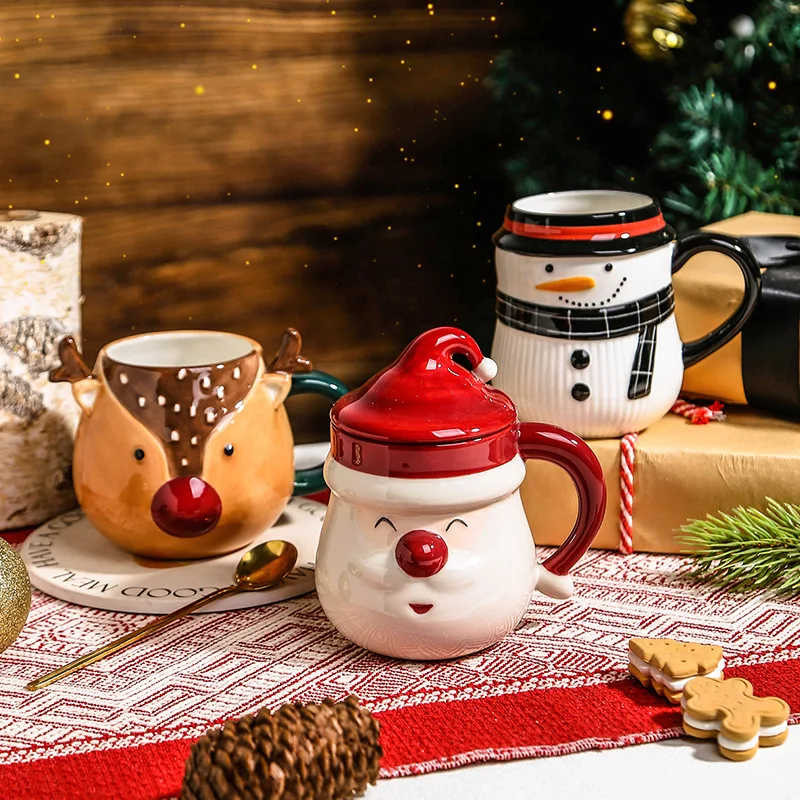 

Christmas Water Cups Cute Cartoon Mug Coffee Snowman Cup Holiday Gift Tazas De Cafe Bonitas Coffee Mugs Ceramic Tazza Colazione
