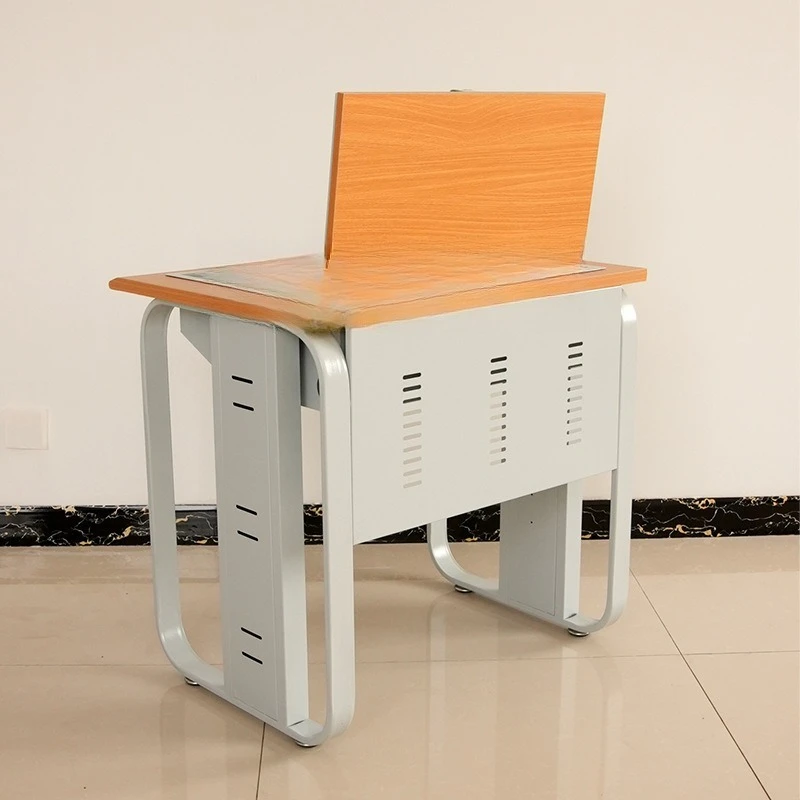 

Computer Desk School Multimedia Classroom Double Training Desk Recessed Flip