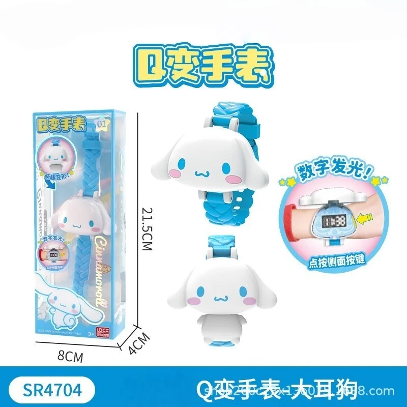 My Melody Kuromi Transformer Uhr Anime Charakter Cinnamoroll Modellierung Zubehör Kawaii Kinderspielzeug Mädchen Geschenk