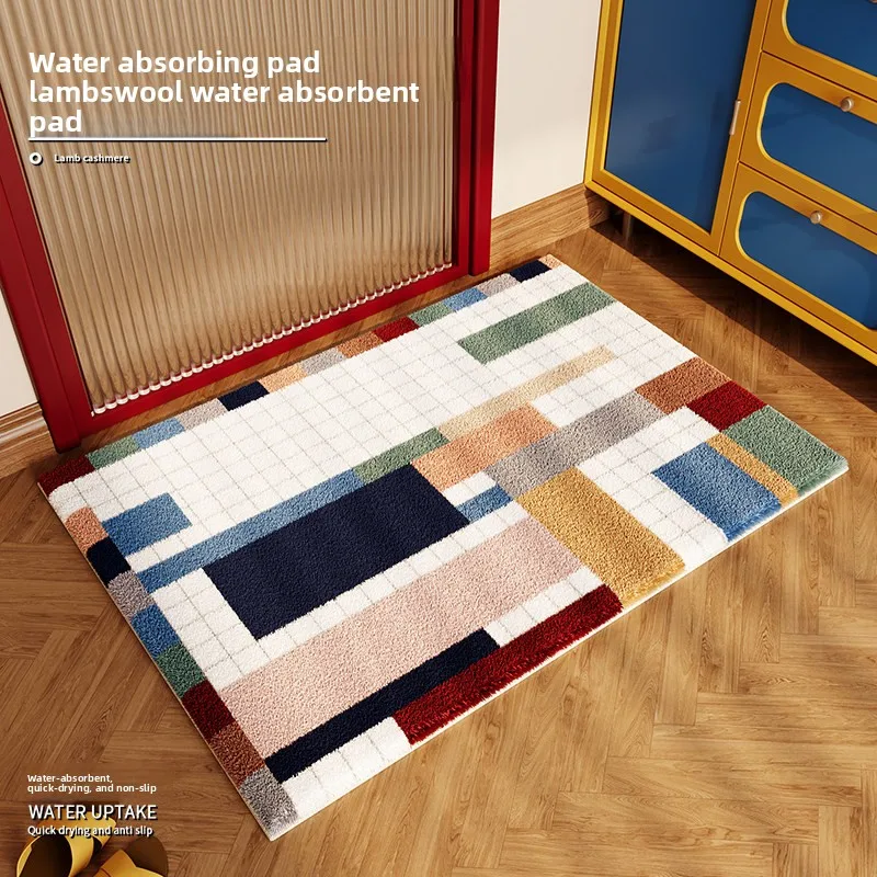imitation velvet  bathroom floor mat toilet toilet toilet door absorbent foot mat household quick-drying carpet
