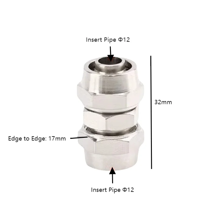 3 buah kit konektor cepat alat kelengkapan pipa tembaga berlapis nikel siku lurus dan tee untuk koneksi yang mudah dan kokoh