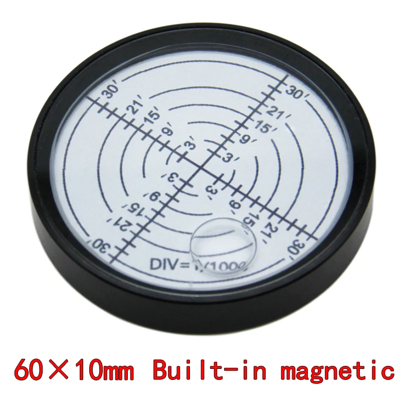 With magnetic aluminum alloy level, universal level, internal marking of 3 minutes 60 * 10mm high-precision level bubble