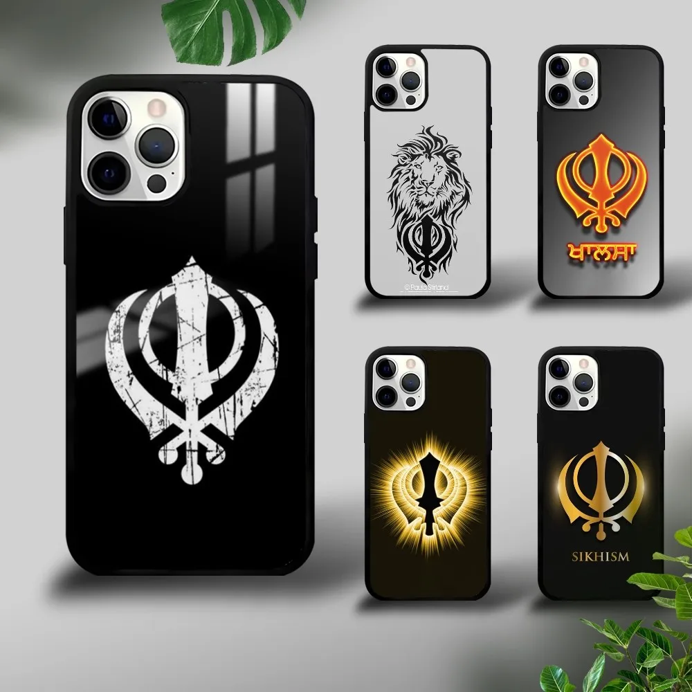 Sikh K-Khanda Sikhism Phone Case For iPhone 16 15 14 13 12 11 Pro Xs Max Mini Plus Celulares Hard Funda