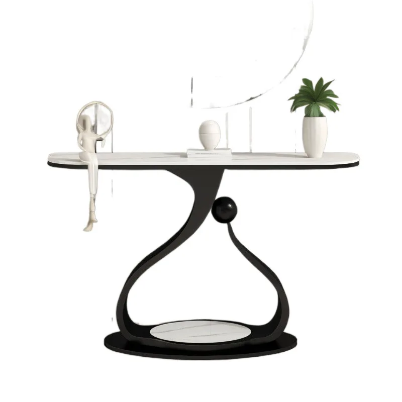 Premium Cream style simple entrance table against the wall extremely narrow high-end entrance cabinet light luxury
