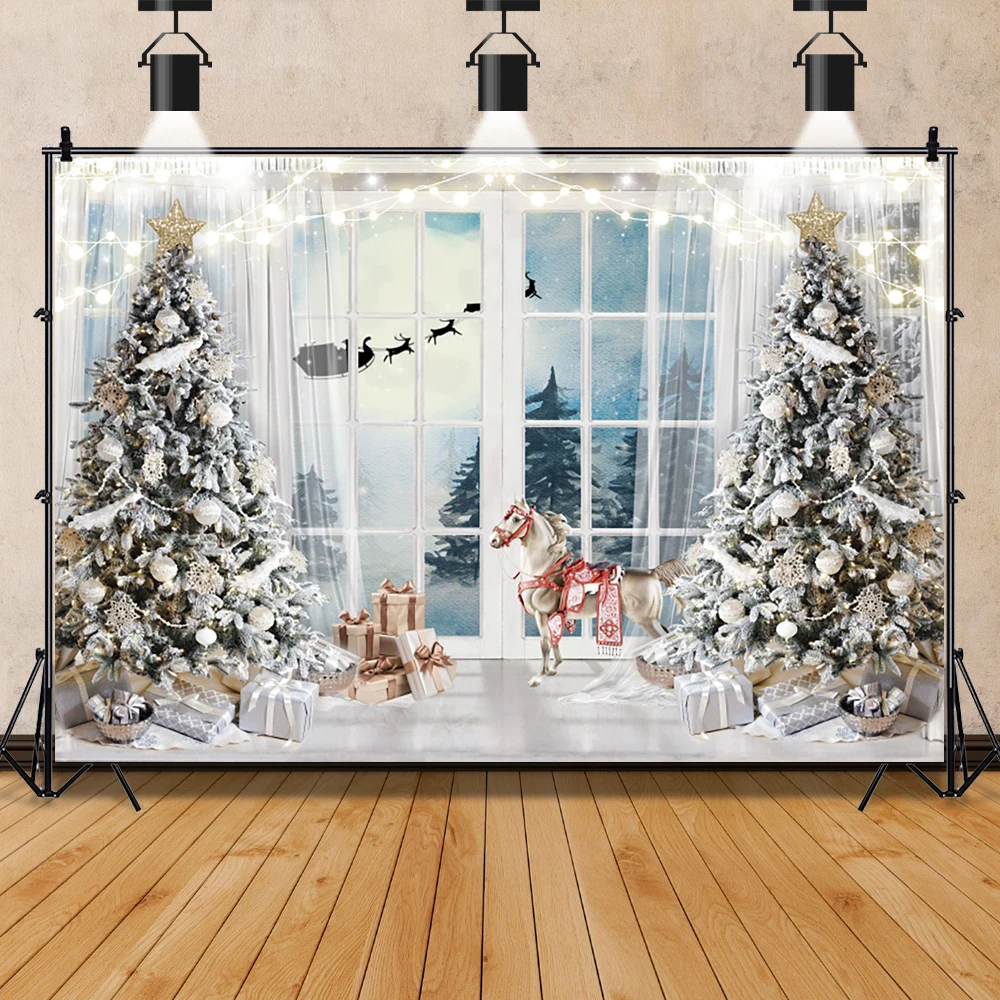 نافذة الشتاء غابة الثلج عيد الميلاد خلفية طبيعة ثلجية المشهد شجرة الصنوبر الأطفال صورة خلفيات للتصوير الفوتوغرافي