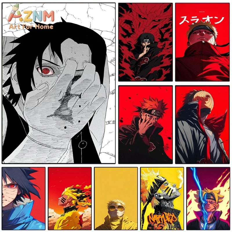 Japanese Manga Collage Canvas Wall Art Anime Character Poster For Bedroom Living Room Home Background Decoration Unframed