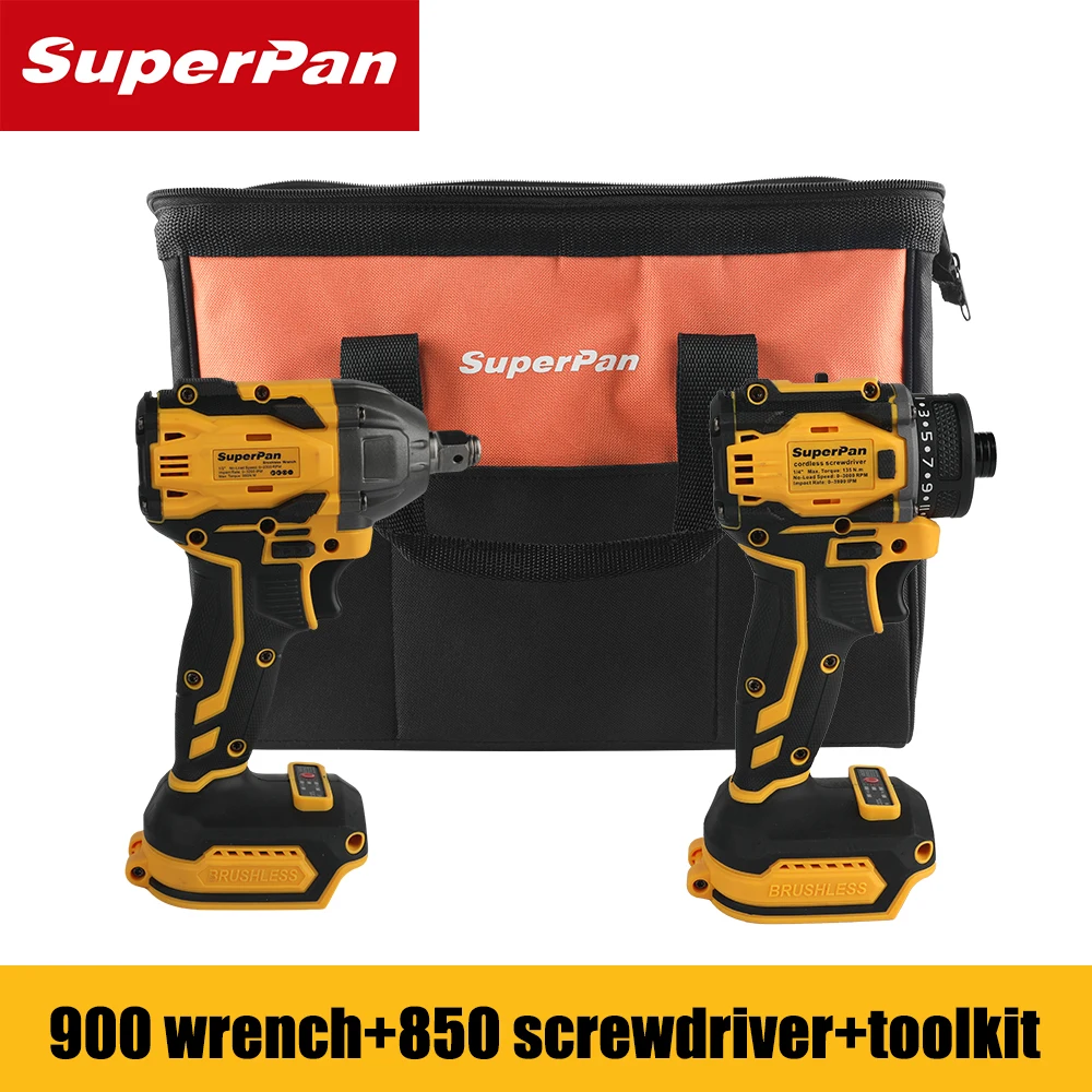 

Brushless Impact Driver & Wrench Combo with Large Tool Bag, 3250/2300rpm & 3800/3200ipm, Great for Mainten
