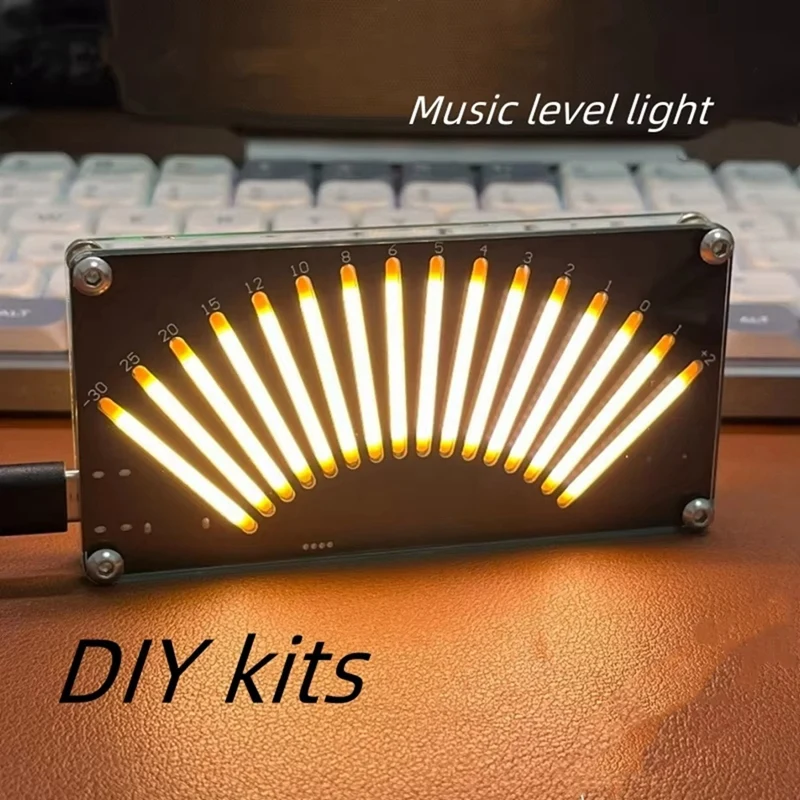 SCLS DIY レトロレベルインジケーター LED 音楽スペクトル LED オーディオレベルインジケーター ピックアップリズムライト 音声制御