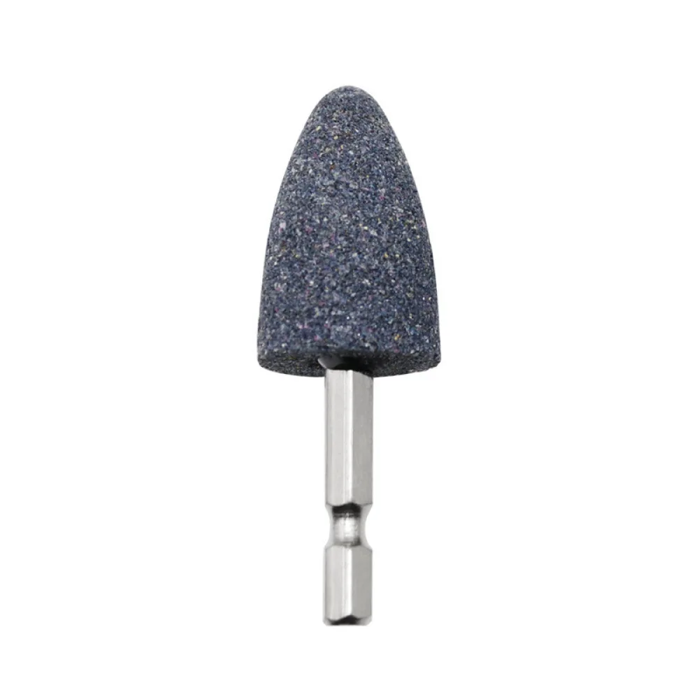 Brown Corundum Grinding Head Hex Shank Abrasive Point Cylindrical Conical Bit For Jigong Electric Drill Metal Shaping Tool