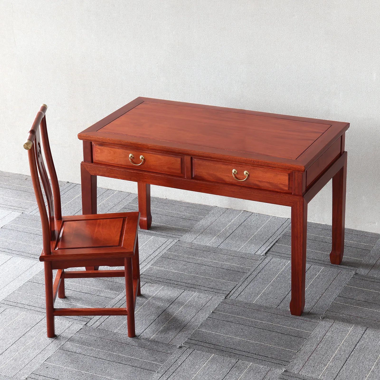 New Chinese solid wood desk with pumping  Home desk Golden rosewood writing desk Study computer
