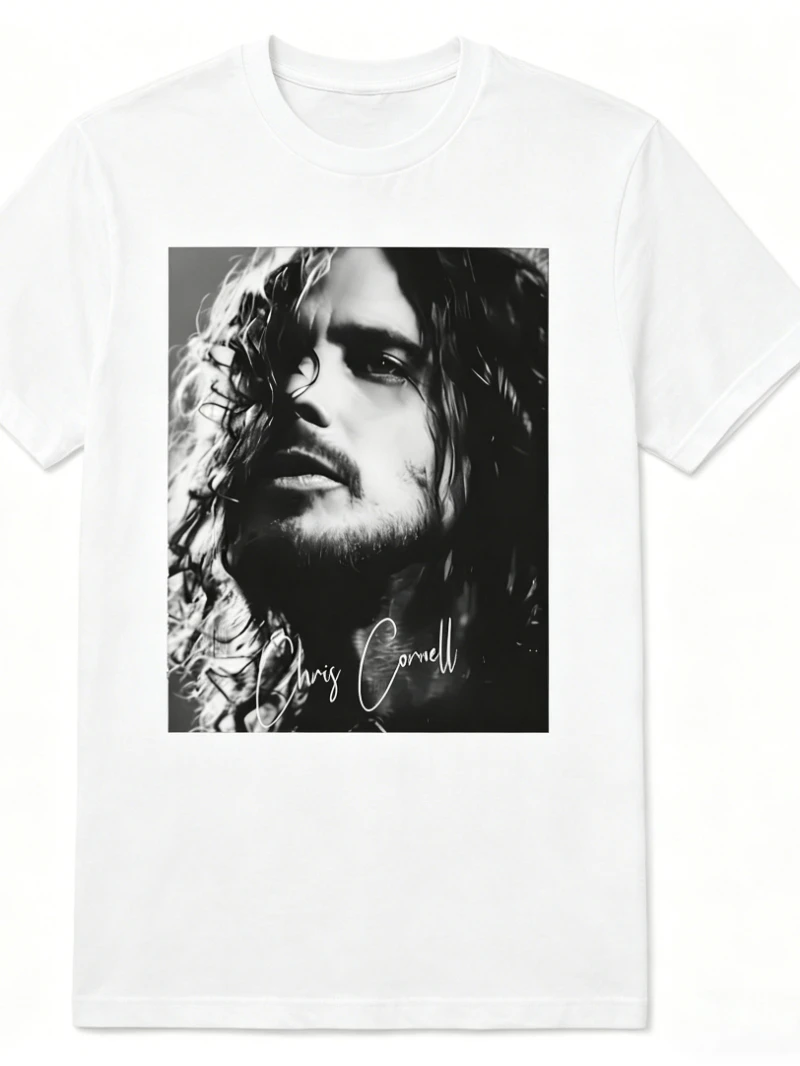 Chris Cornell Audioslave T-shirt casual crew neck pullover short-sleeved, glossy, machine washable rock music enthusiast T-shirt