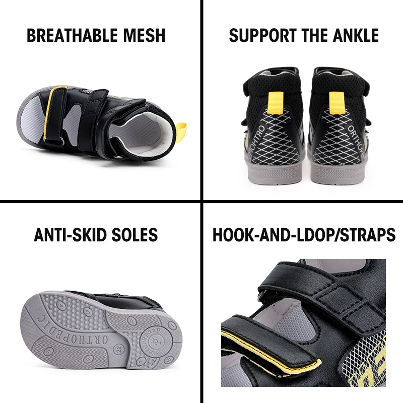 Kids Orthopedic Corrective Ankle Brace Sandal, Girls Boys High Back and Arch Support Shoes Prevent Flat Feet Tip Toe Walking