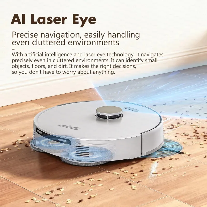 All in One Multifunctional Automatic Cleaning Robot Home Lidar Laser Wifi Sweeping Wet Dry Mopping Vacuum Robot for Household