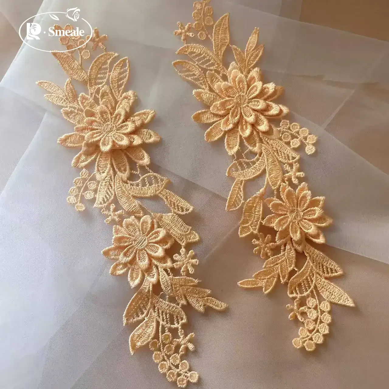 10 Stück/Lot Lösliche Exquisite Spitzenblume DIY Brauttiara Hochzeitsschuhe Hochzeitskleid Dekorationsmaterialien RS803-2 – Detail 6