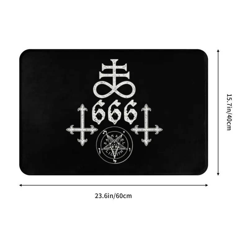 Custom Leviathan Cross Satan 666 Doormat Mat Anti-Slip Baphomet Satanic Symbols Kitchen Bathroom Toilet Rug Carpet 40*60cm