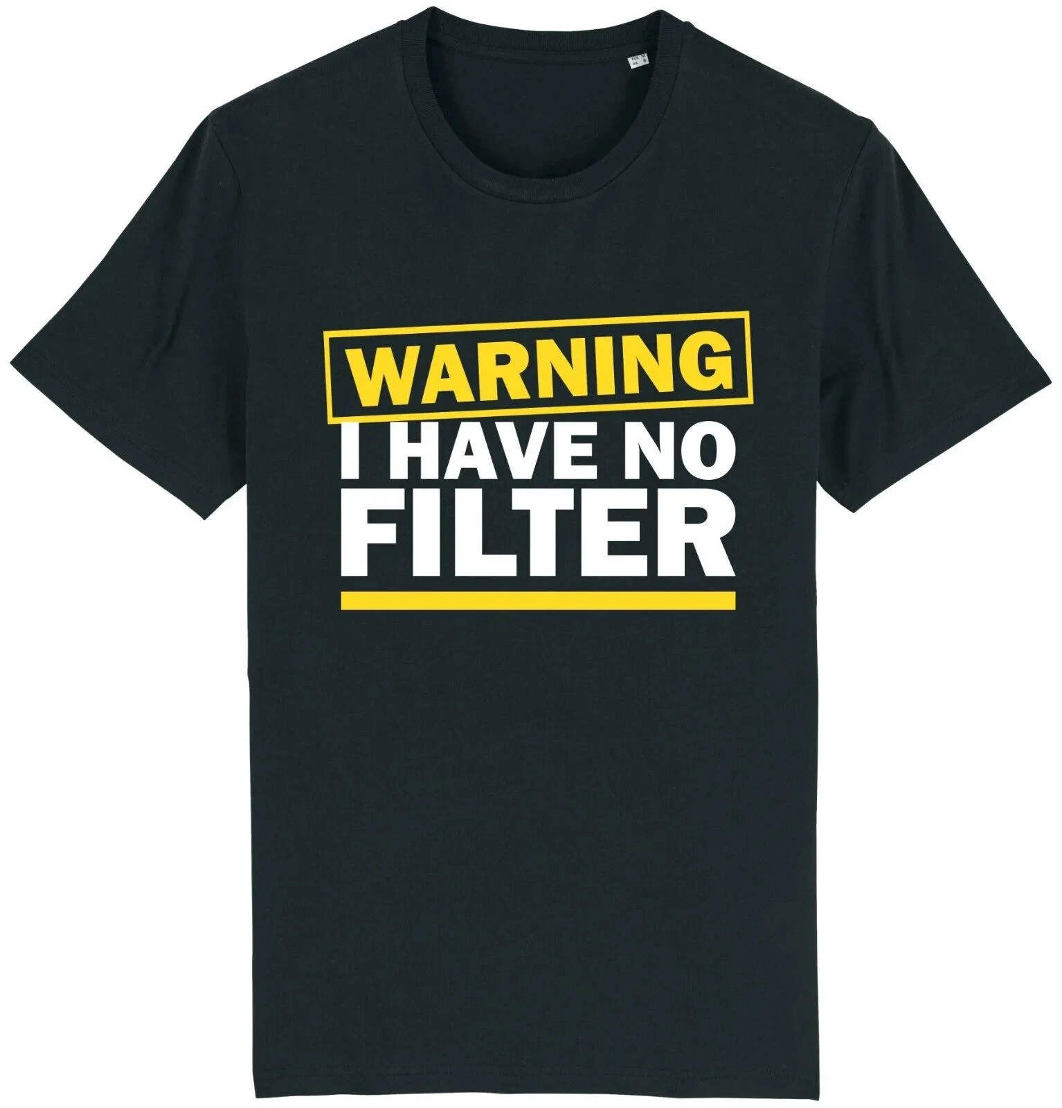 Men's Summer Fashion Casual Short-sleeved Shirt  Warning I Have No Filter T-shirt Funny Joke Sarcastic Novelty Gift Idea