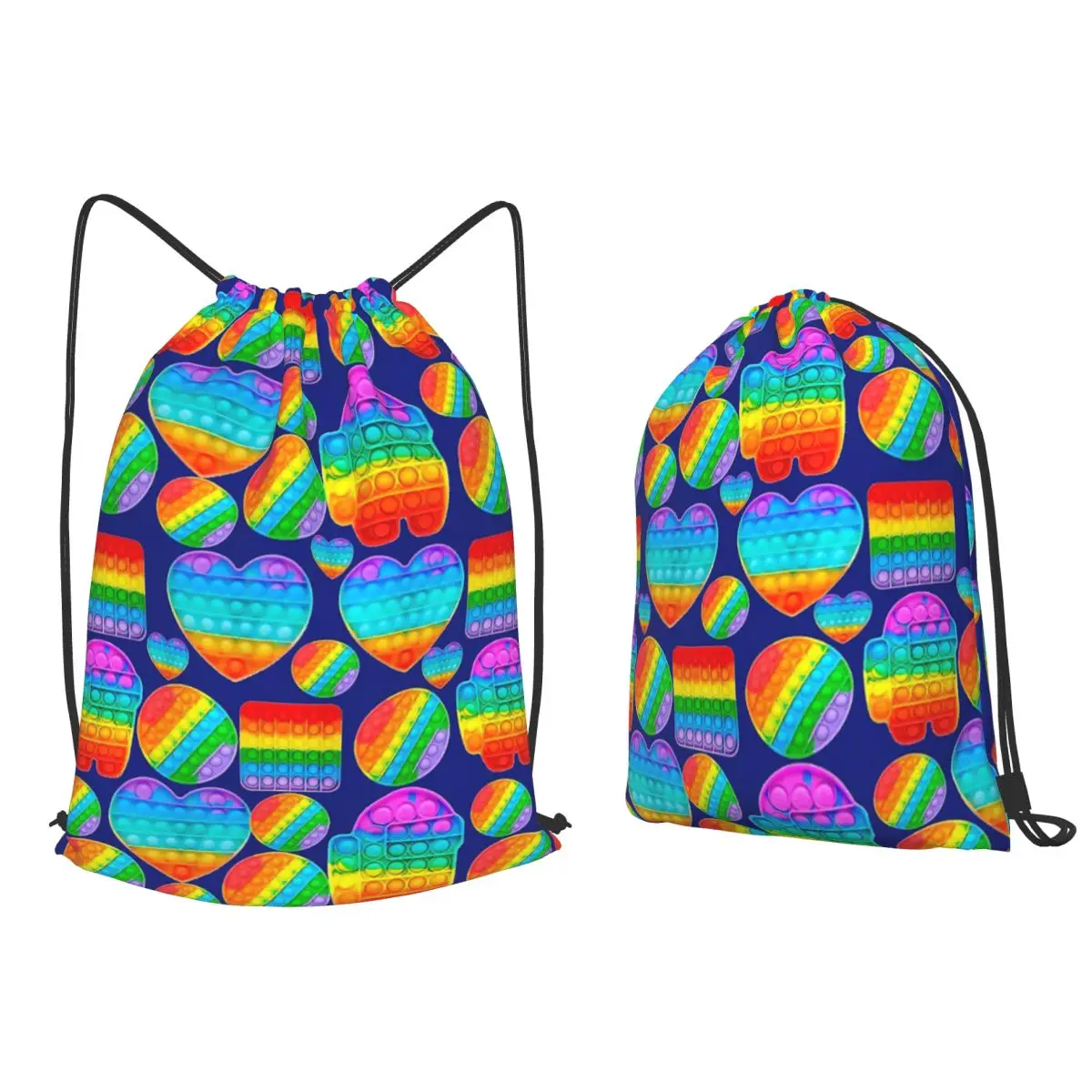 Popit Anti-Stress System Backpacks Fashion Drawstring Bundle Pocket Sports Bag Book Bags for Travel Students
