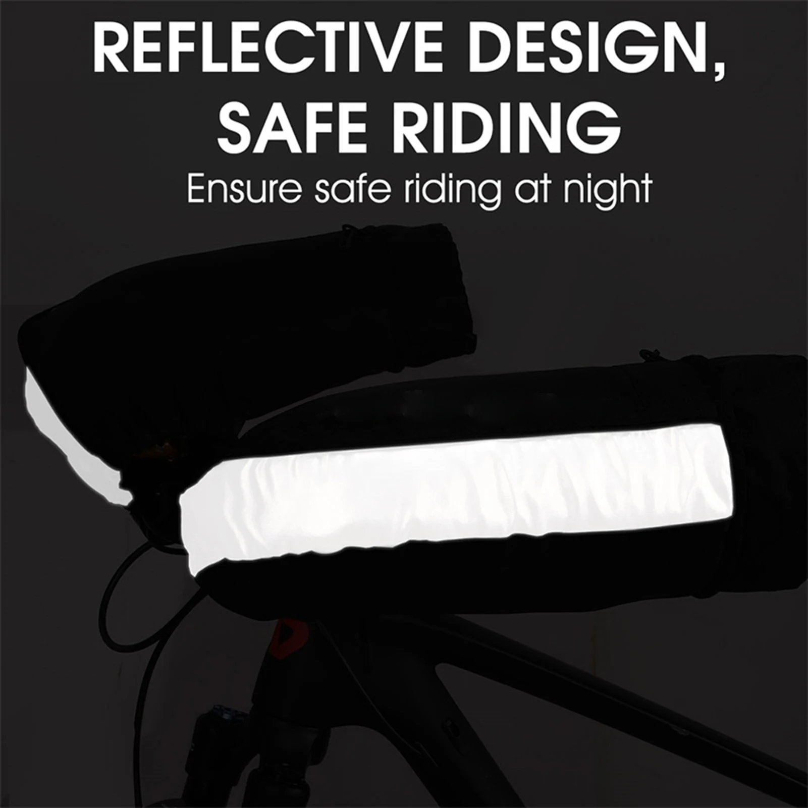 Windproof Thermal Bike Handlebar Mittens Bicycle Electric Bike Warm Handlebar Cover Reflective Painting Safety Cycle Gloves view 4