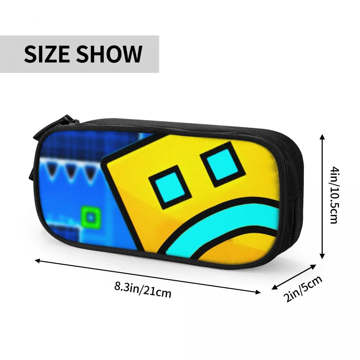 Video Game Geometry Dash Pencil Cases for Student Gifts Pen Box Pencil Bag Large Capacity Pencil Pouch