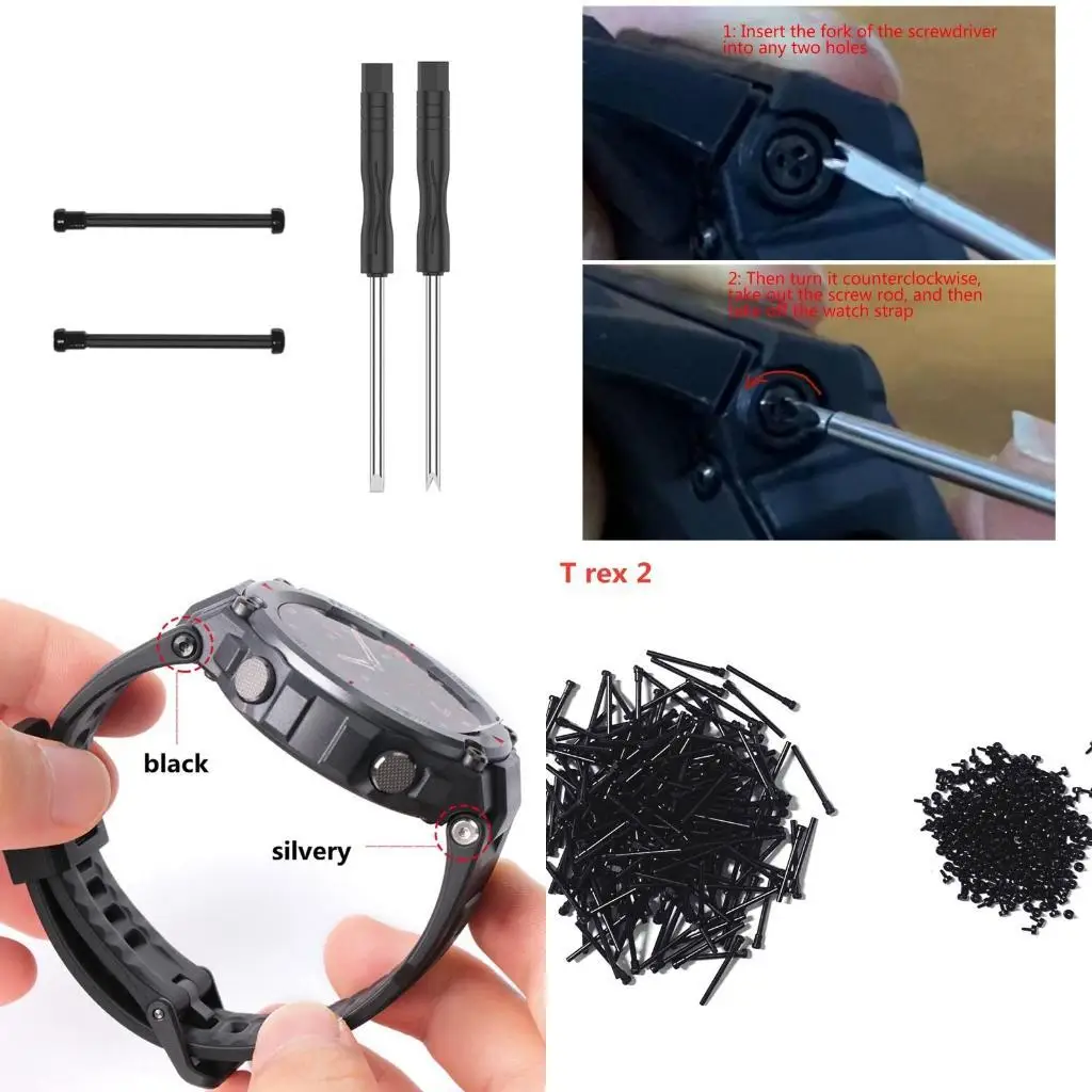 

Y1UB Watch Screws Strap Screwdriver Removal Tool Accessories Stainless Steel Replacement for T Rex for T Rex 2