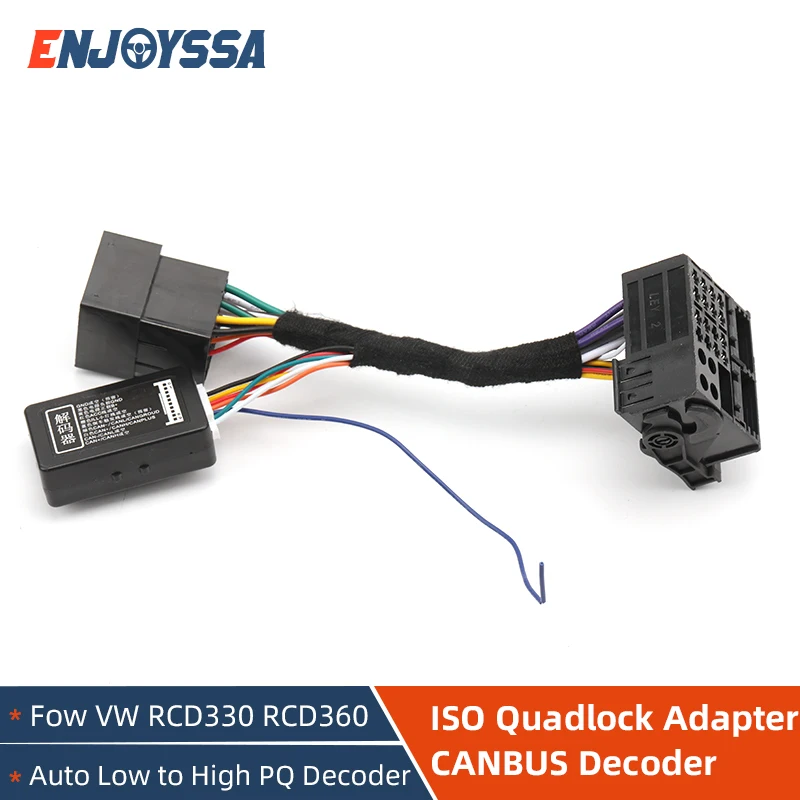 RCD330 Plus RCD340G Plug and Play ISO Quadlock Adapter Cable CANBUS Decoder Simulator For VW Car MIB RADIO