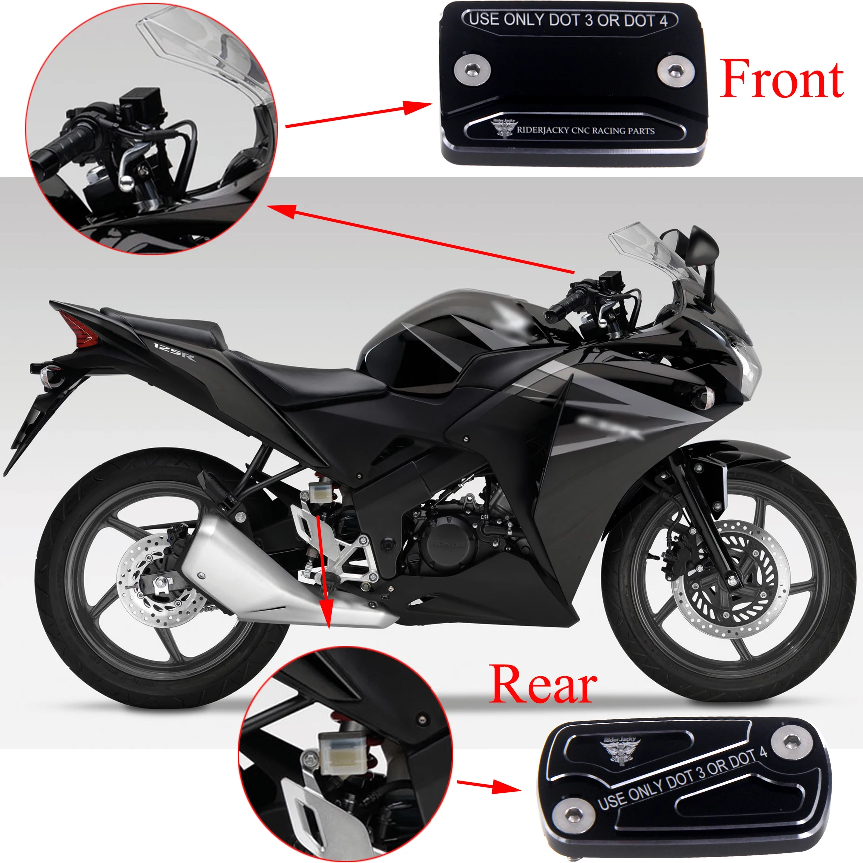 For Honda CB 300F From 2015-to 2022 ..2019 2020 2021  CB300F CB300 F Motorcycle Front and Rear Brake Fluid Reservoir Cover Cap