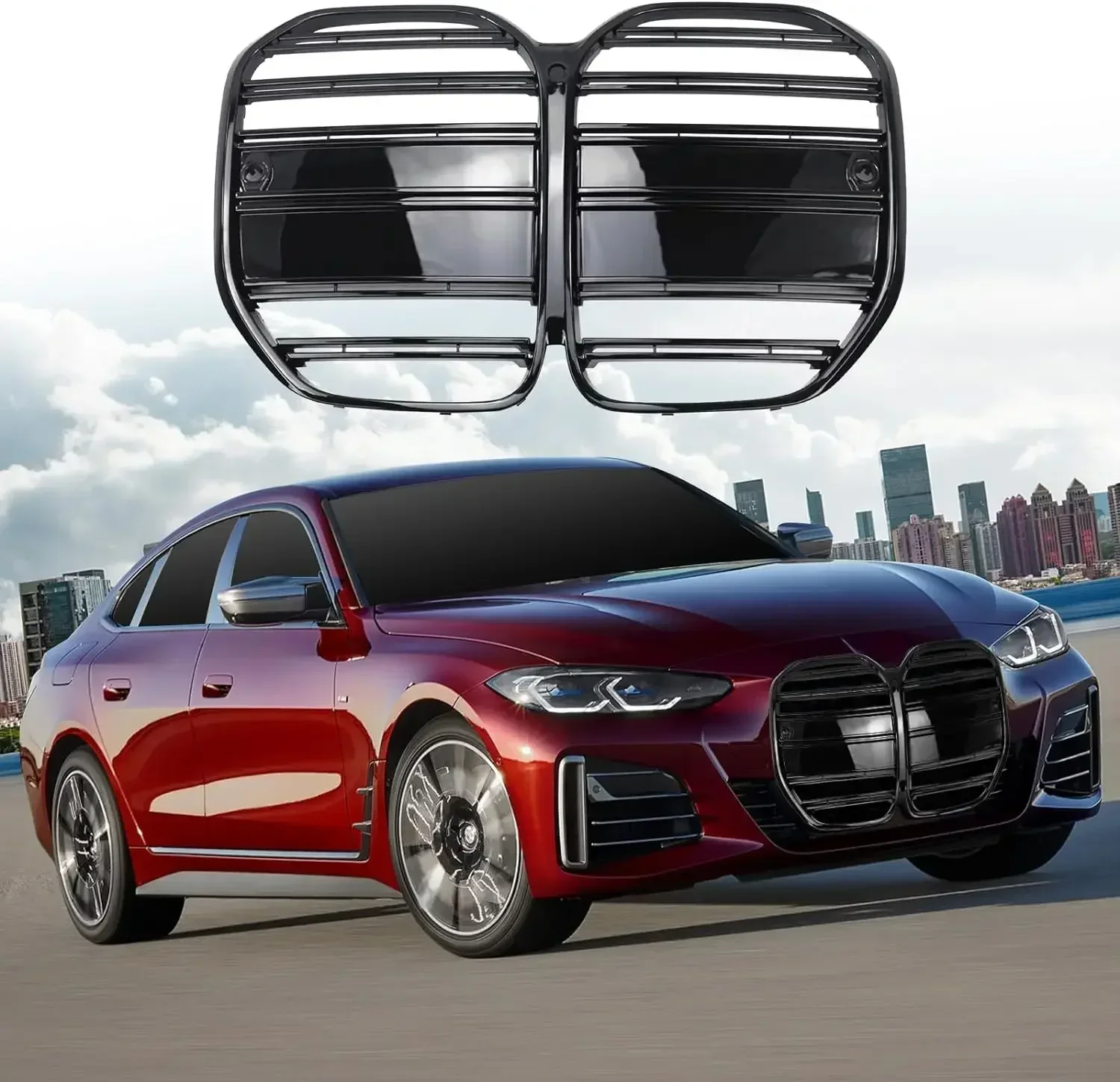 شبكة أمامية للسيارة BMW 4-Series G22 G23 G26 2/4 باب 2021-2023 420i 430i 435i M440i مصد الكلى شبكة السباق العلوي