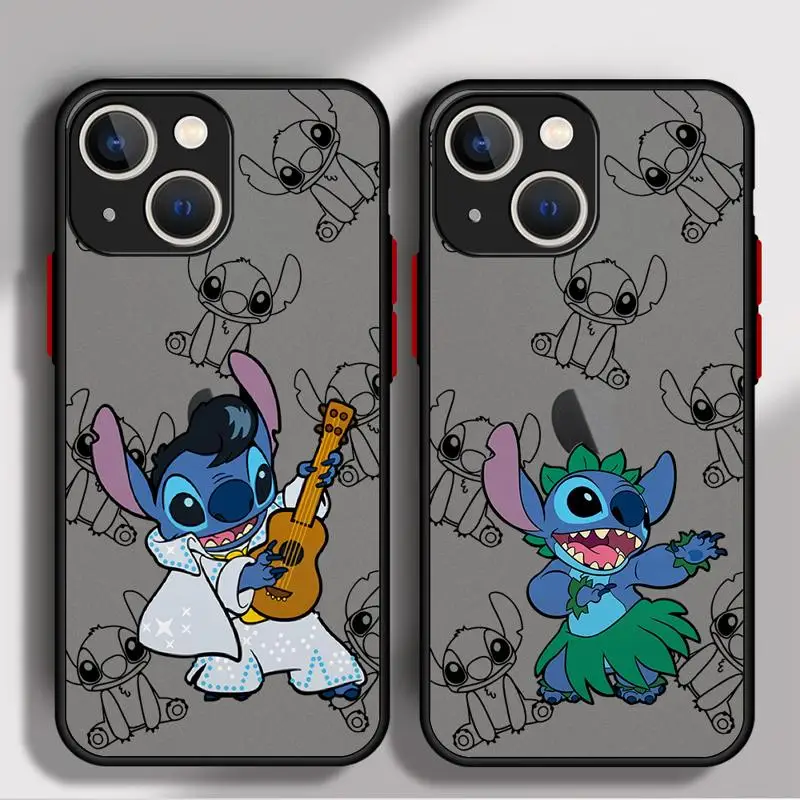 Чехол для телефона Disney Space 626 Lilo Stitch для Apple iPhone 15 16 14 pro max 8 11 12pro xs x 13 mini Los Thom matte Frosted Fundas