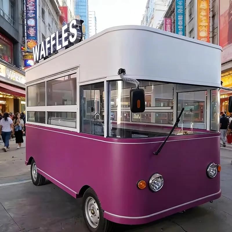 Custom Double Decker Mobile Catering Vehicle Practical Food Beverage Service Cart For Outdoor Business Operations