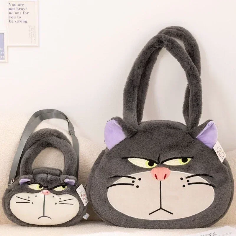 Disney Cinderella Bad Cat Lucifer Plush Handbag Kawaii Cartoon Animal Lucifer Anime Plushie Single Shoulder Bag Birthday Gift