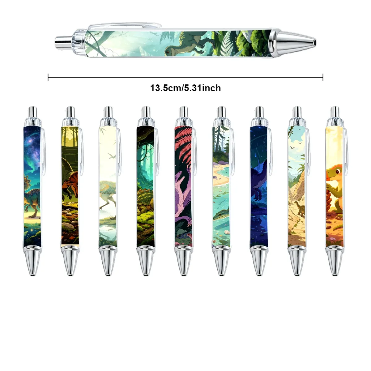 10pcs Forest Dinosaur Ballpoint Pen Office Learning Writing Stationery