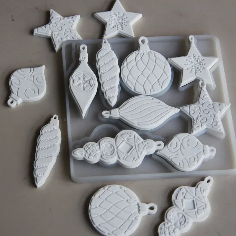 1 Pcs DIY Ocean Conch Starfish Gypsum Fragrance Stone Mold Christmas Star Snowflake Lamp Painting Hanging Silicone Mold