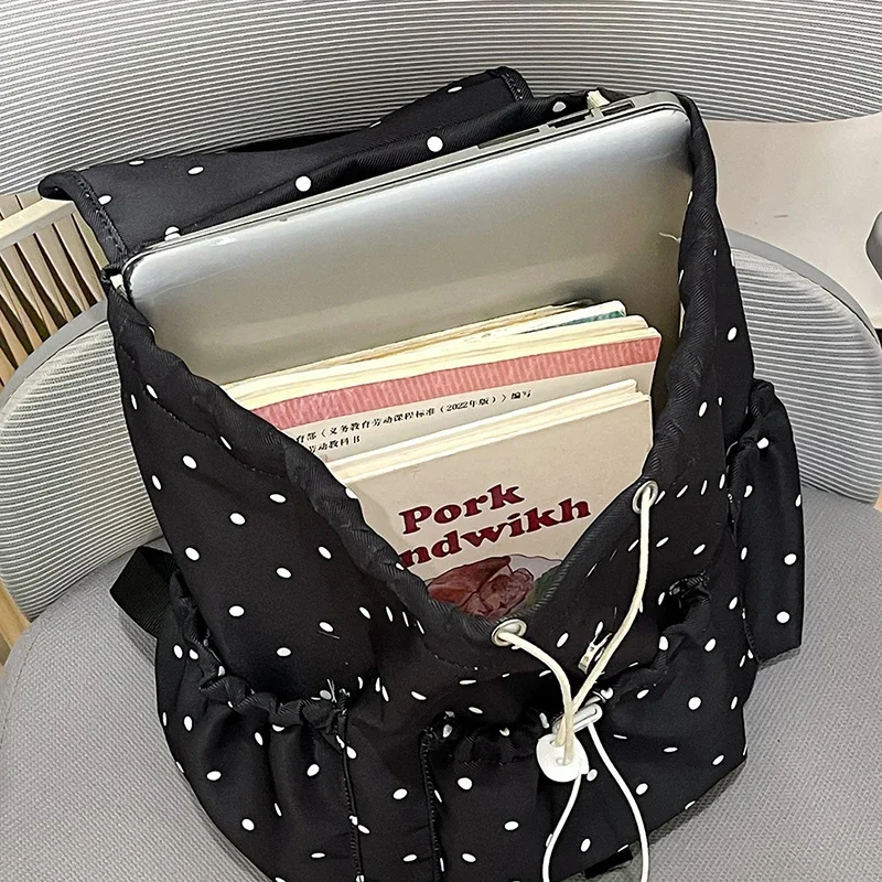 Fashion Angel Wings School Backpack Lightweight Travel Bag Large Capacity Korean Style Casual Shoulder Handbag Vintage Bag