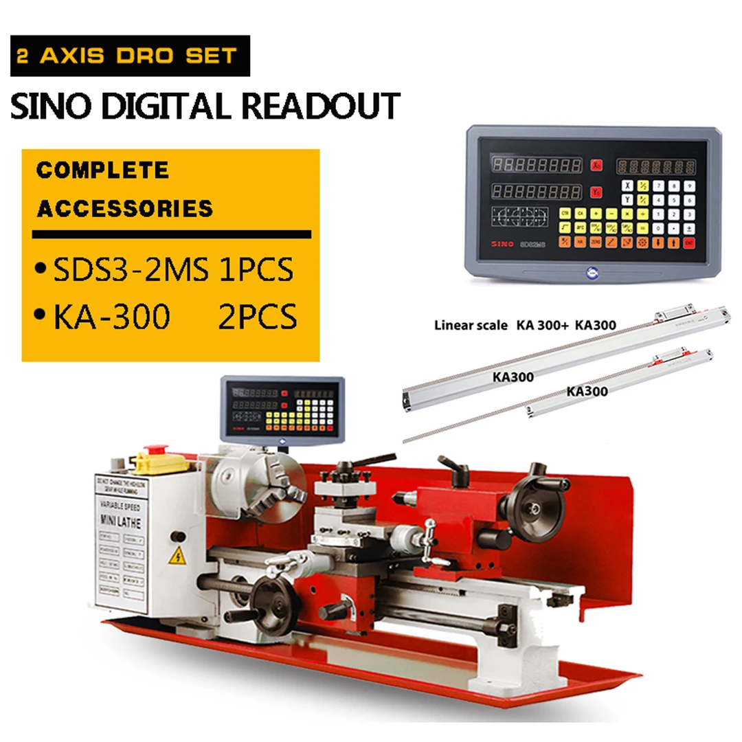 Grating Ruller Sensor SDS2MS 2 Axis Mill DRO Digital Readout Lathe Kit 2PCS 70/1020mm Linear Scale Encoder Optical Grating Ruler