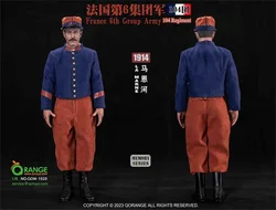 1/6 QORANGE QOTOYS QOM-1028 Soldier France 6th Group Army 104 Regiment La Marne 1914 Man Soldier Uniform Tops Pant with Medals