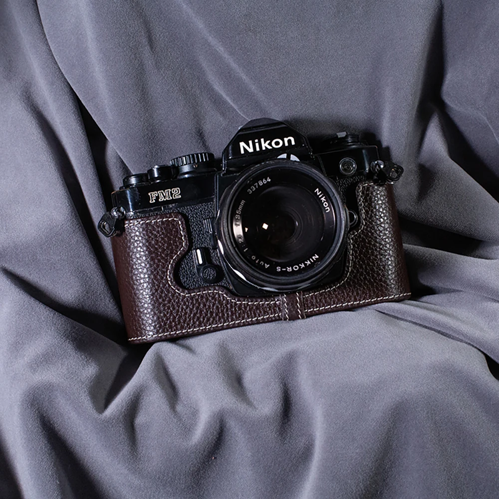 

FM2/FE2 Case Genuine Real Leather Half Cover Bag Case For Nikon FM2/FE2 Case Handmake Leather Camera Bag Photography Accessories