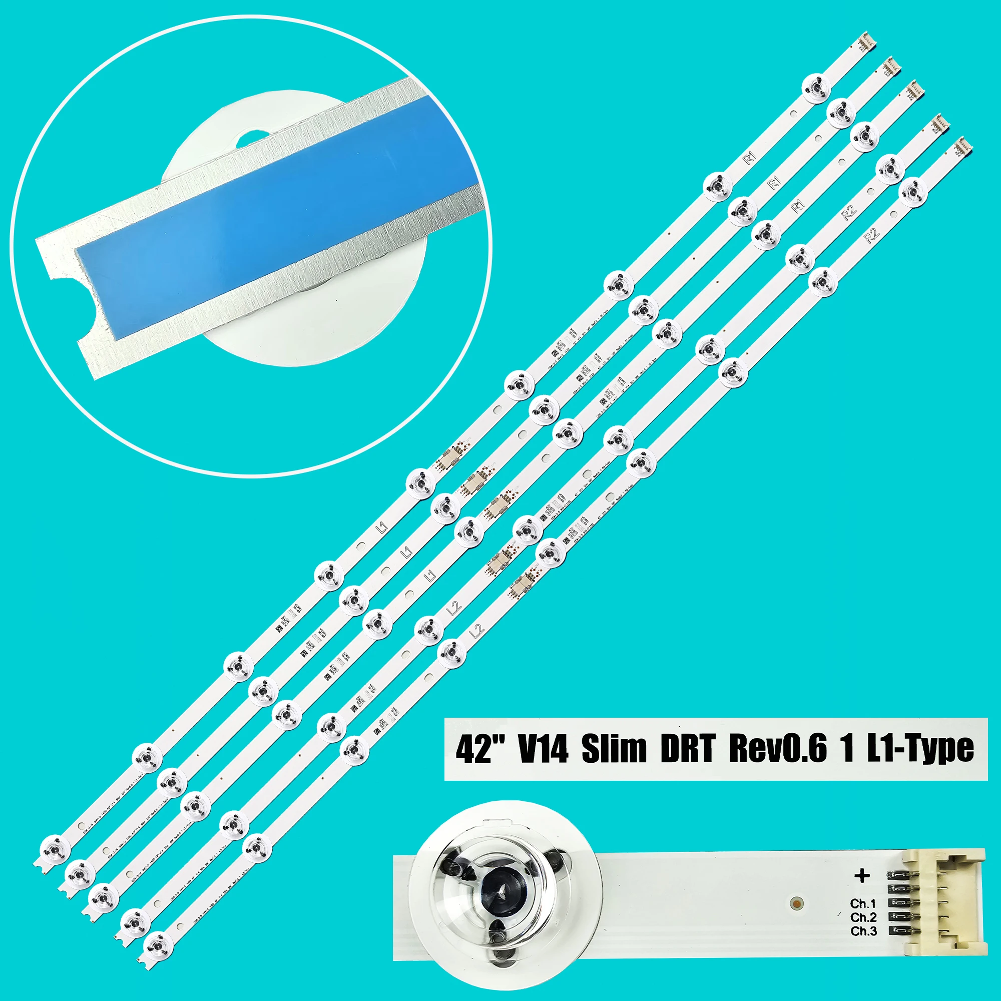 

LED strip For 42'' V14 Slim DRT Rev0.6 1 R1/L1/R2/L2-Type 42LY970H 42LB700V 42LB671V 6916L-1684A 6916L-1683B 6916L-1685B