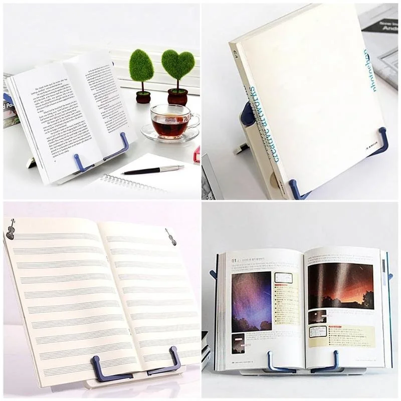 Portable Folding Bookend Stand Atril Reading Book Stand Books Recipe Shelf Folding Holder Organizer for Music Score Tablet