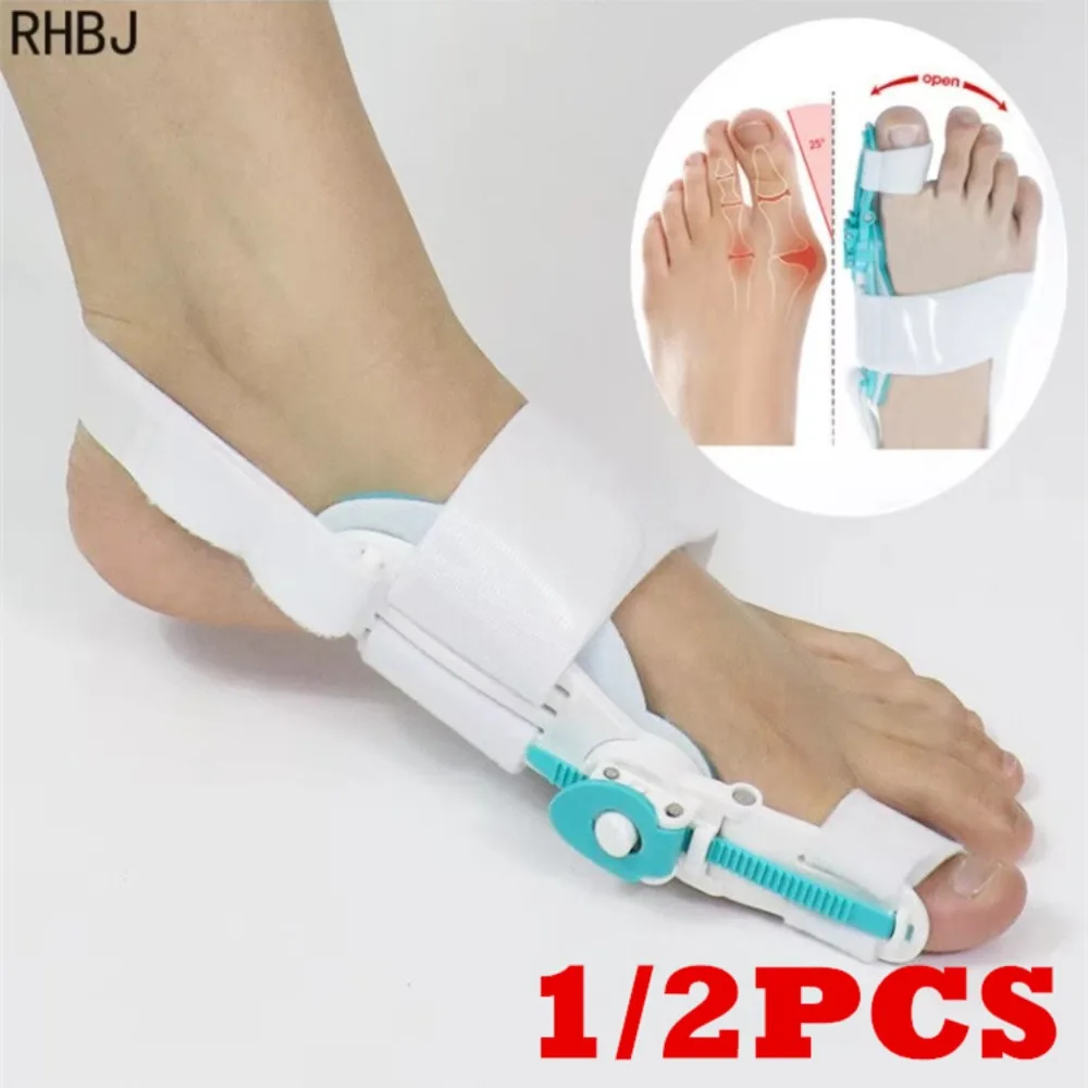 1/2 pçs corretor de joanete unissex pé hálux valgus cintas rotativo separador de dedo do pé alisador ajustável pedicure corretor de dedo do pé