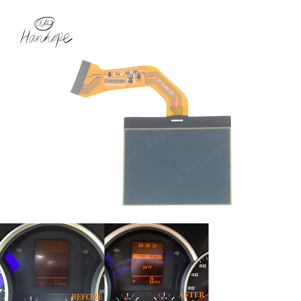 Dla VW Touareg V6 2004-2007 Porsche Cayenne S 2003-2009 Zestaw wskaźników Monochromatyczny wyświetlacz LCD