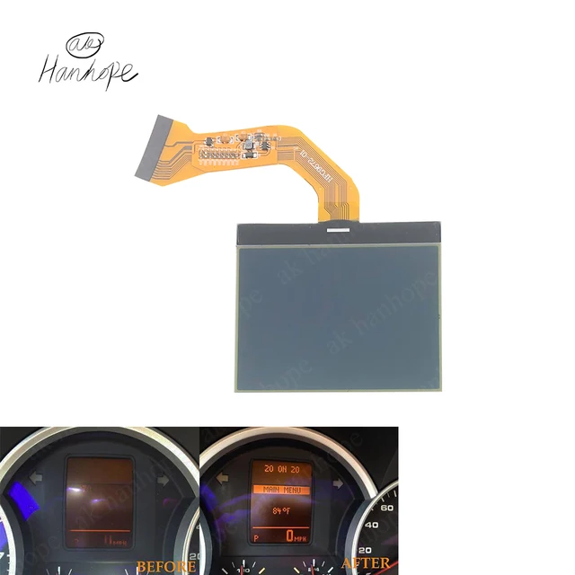 Dla VW Touareg V6 2004-2007 Porsche Cayenne S 2003-2009 Zestaw wskaźników Monochromatyczny wyświetlacz LCD