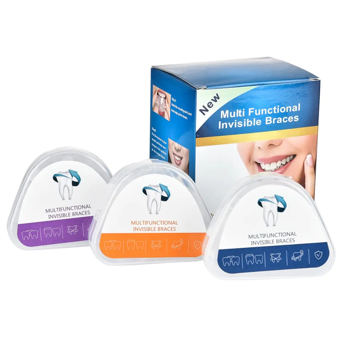 Protector de dientes para corrección de sonrisa, dispositivo de ortodoncia Dental, suave y duro, transparente, 3 etapas