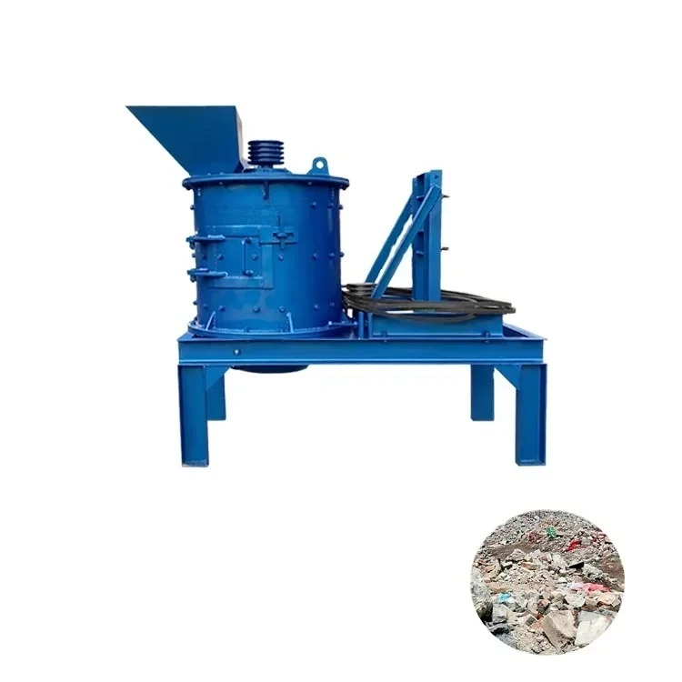Vertical crusher for dry and wet stone and slag construction waste crushing equipment