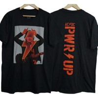 ACDC ANGUS FINGERS HORNS American Hip Hop Rock Street Short Sleeve Men's and Women's Fashion Retro Cotton Hip Hop Rock Top