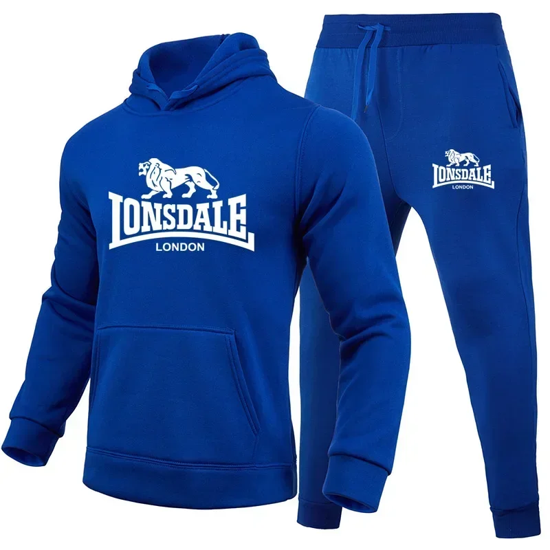 Abbigliamento da uomo primavera e autunno moda stampato fitness casual jogging set di abbigliamento sportivo felpa con cappuccio a maniche lunghe + pantaloni della tuta 2 pezzi